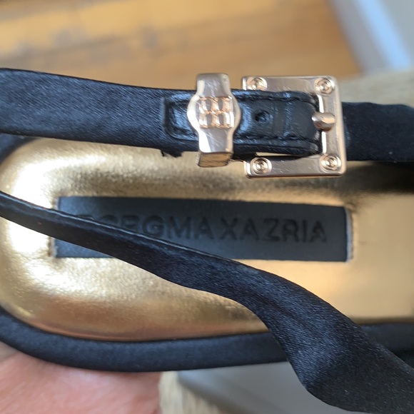 BCBGMAXAZRIA Black satin peep toe stilettos - Picture 8 of 9